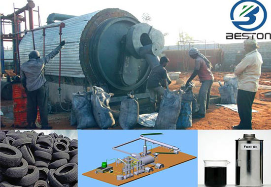 Tyre to oil recycling machine