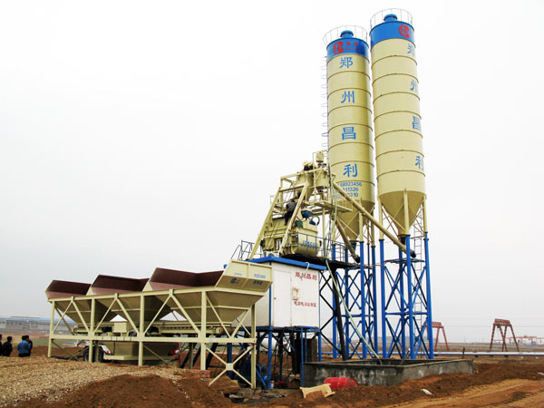 stationary concrete batching plant